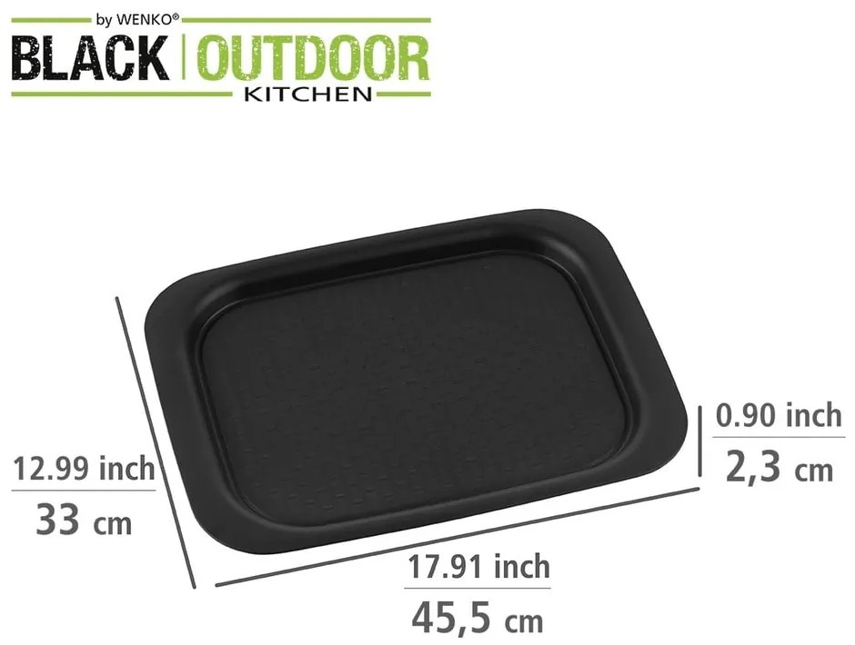 Black Outdoor Kitchen fekete tálalótálca - Wenko