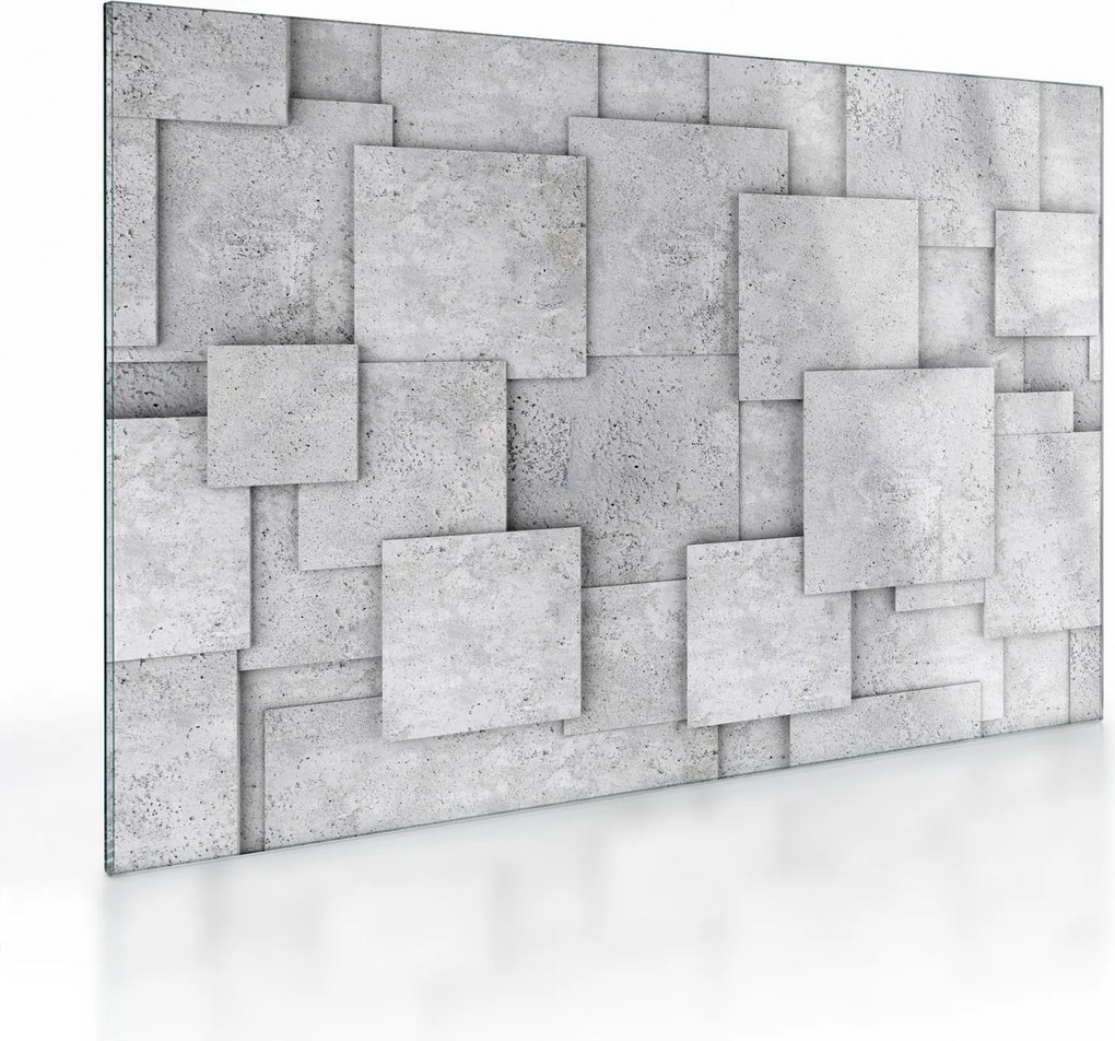 Kép - Betoncsempék absztrakciója (üvegen) (70x50 cm)