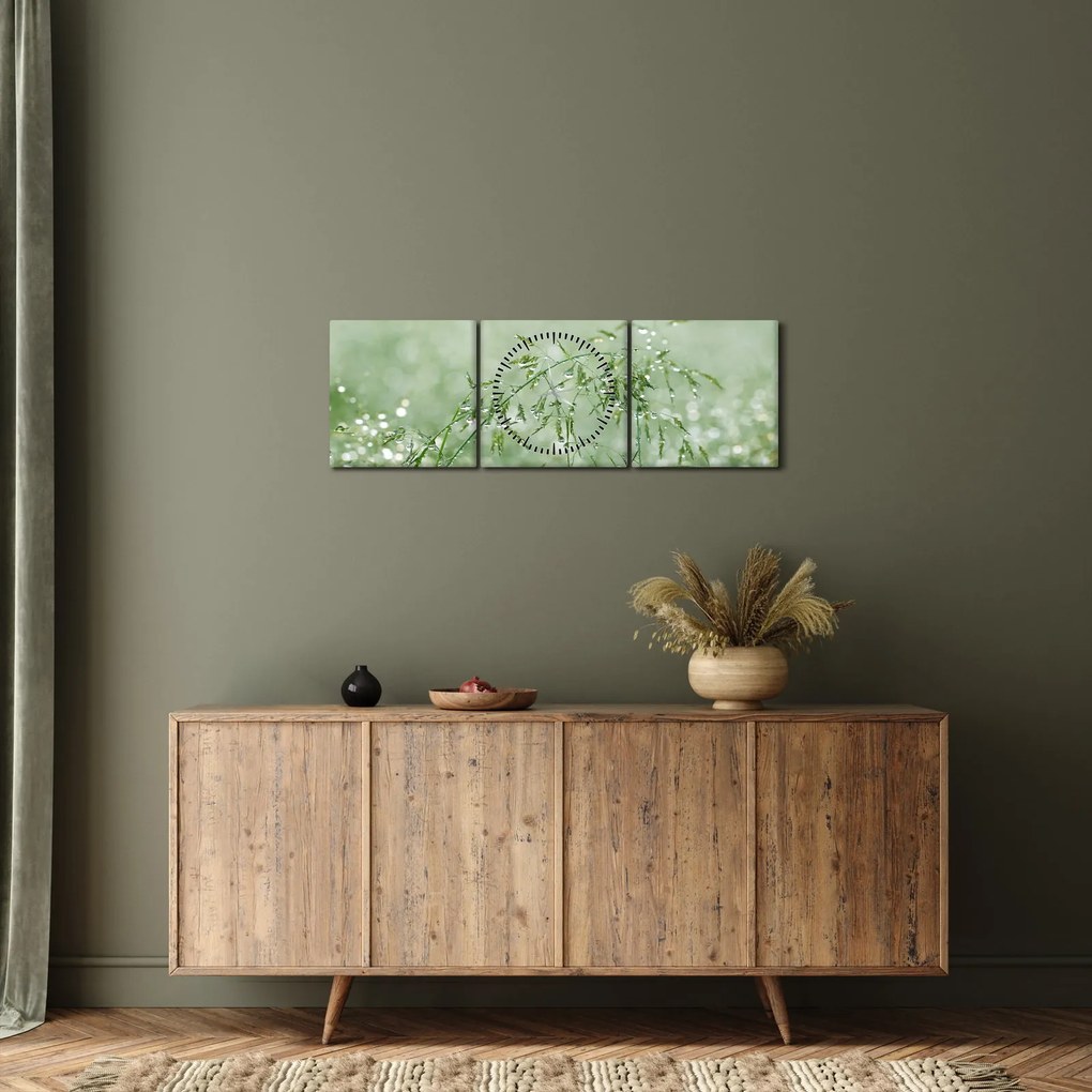 Kép - Harmat a fűben (órával) (90x30 cm)