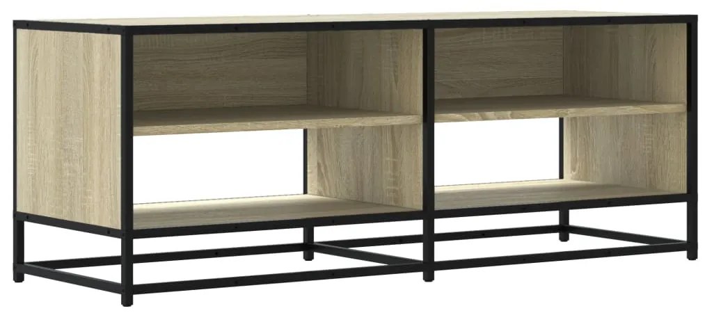 sonoma tölgy színű szerelt fa és fém TV-szekrény 120,5x40x46 cm
