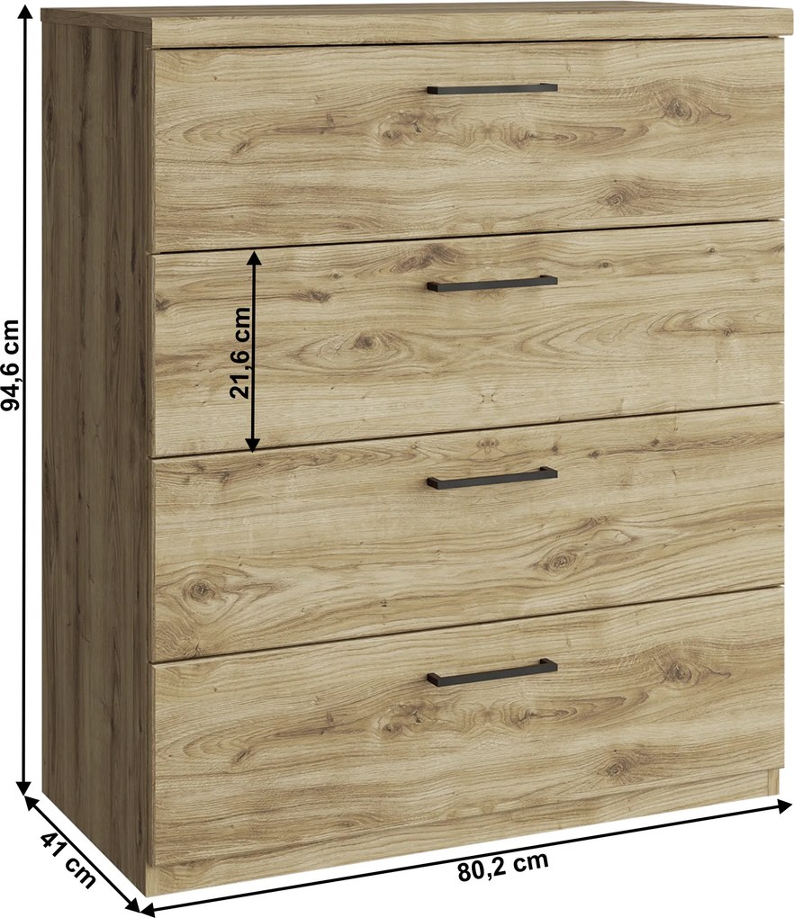 Komód 4S, navarra tölgy, DORSI