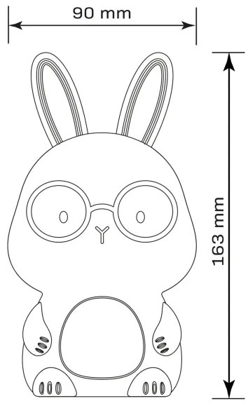 LED RGBW Dimmelhető gyermek érintős lámpa FLORKA LED/1W/5V USB 1200 mAh szürke