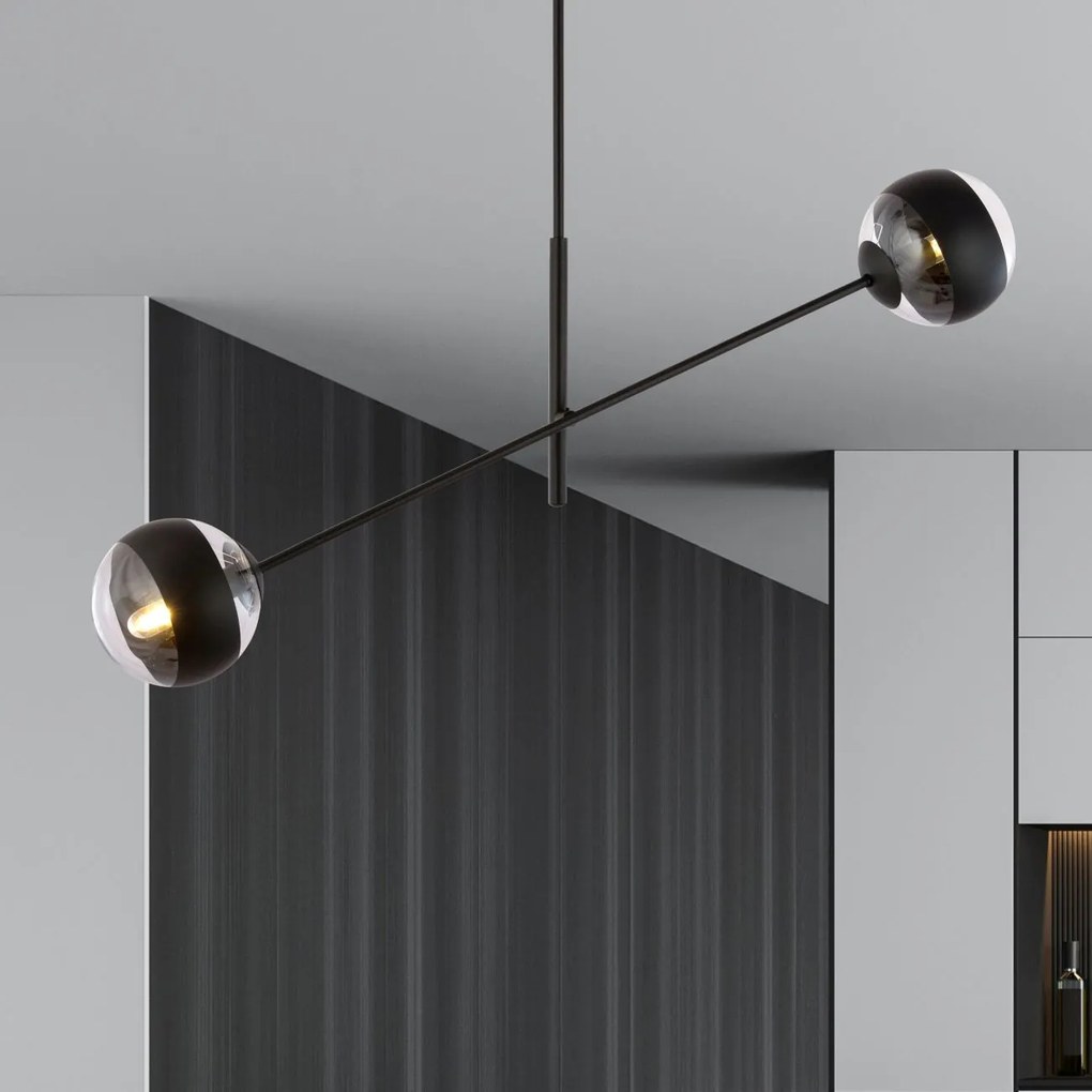Emibig modern függeszték linear fekete átlátszó emi1168/2