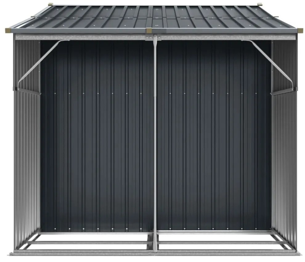 antracitszürke horganyzott acél kerti fészer 277x192,5x179 cm