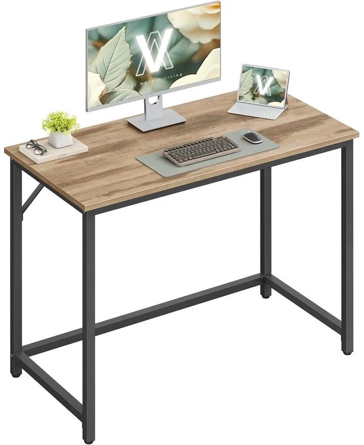 Íróasztal 100 × 50 × 76 cm karamell barna–fekete színben