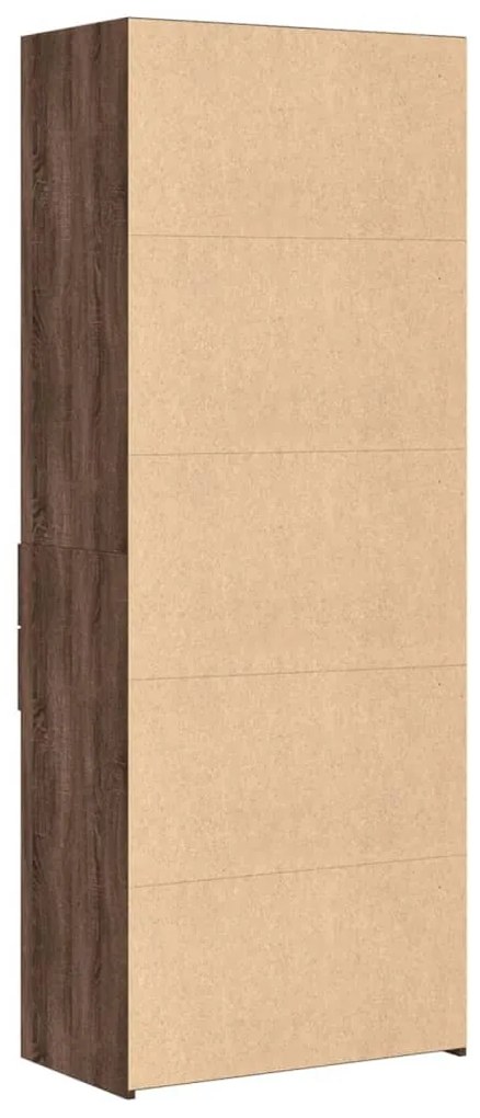 barna tölgyszínű szerelt fa magasszekrény 70 x 42,5 x 185 cm