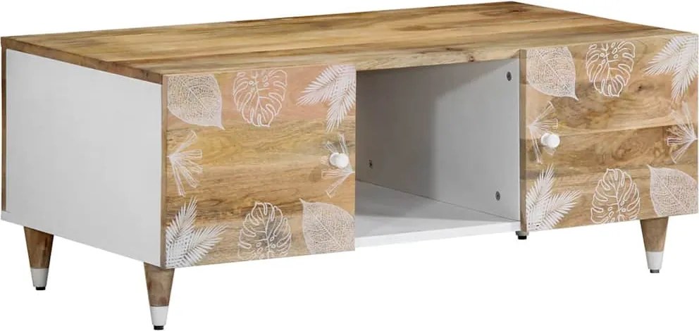 vidaXL tömör mangófa dohányzóasztal 100 x 54 x 40 cm