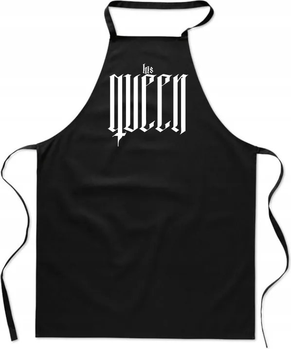 Konyhai Kötény fekete Valentin Napi Ajándék His Queen FA_436_cz