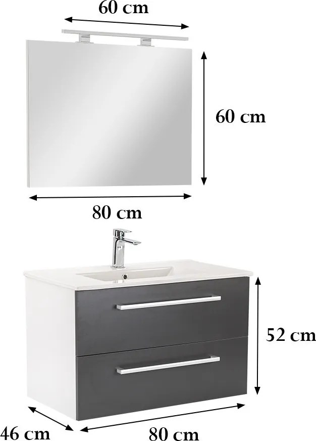 Vario Clam 80 Fürdőszoba komplett szekrény