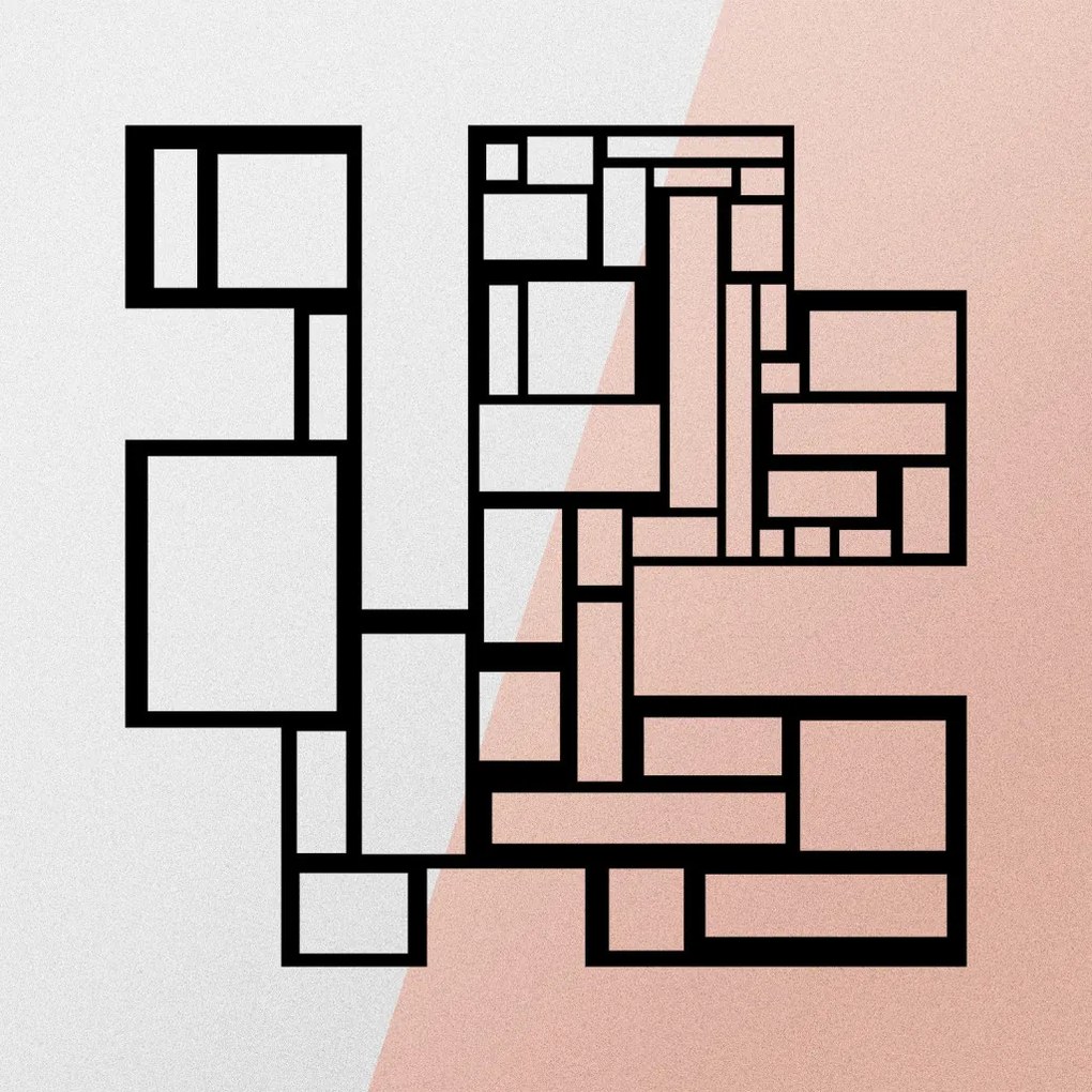 Squares fém fali dekoráció, 50×50 cm