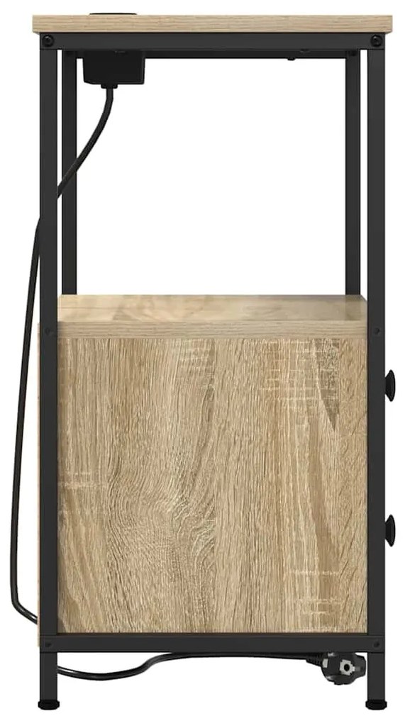 vidaXL Éjjeliszekrény fiókkal Sonoma tölgy 40 x 31 x 60 cm Faanyag