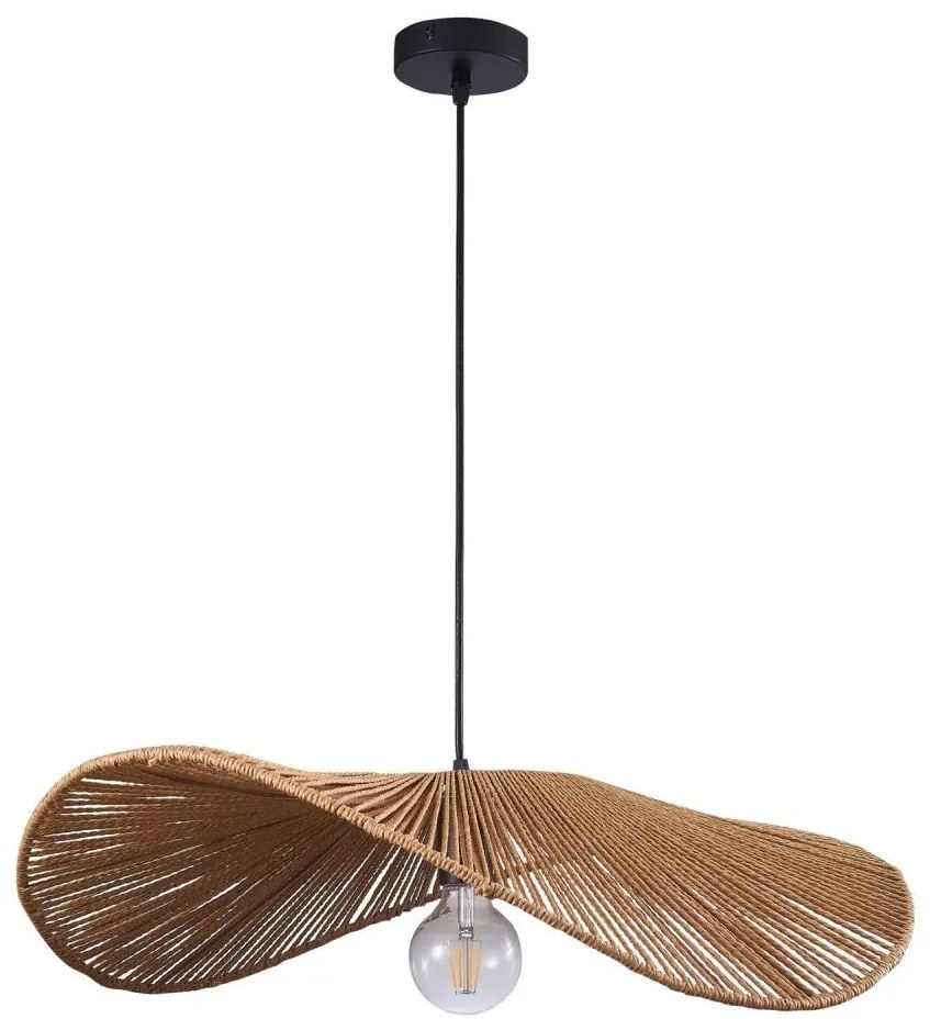 Csillár zsinóron CAPRI 1xE27/20W/230V átm. 60 cm bambusz