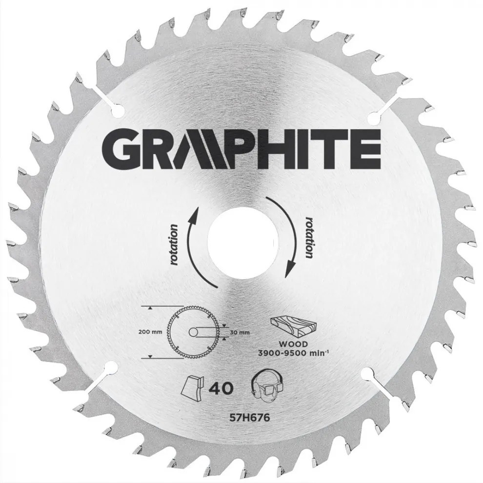 KŐRFŰRÉSZLAP 200*30 MM HM 40FOG GRAPHITE