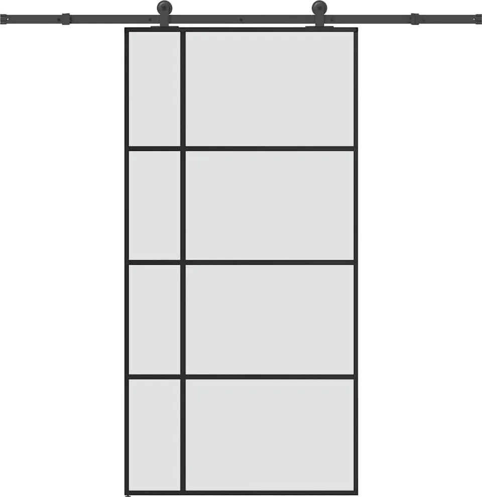 vidaXL ESG üveg-alumínium tolóajtó fémszerelvény-szettel 102,5x205 cm