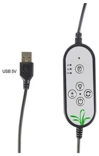 LED Dimmelhető asztali lámpa csíptetővel növények termesztéséhez LED/15W/5V