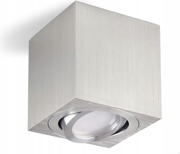 Mennyezeti lámpatest falra szerelhető cső négyzet GU10 mozgatható Ezüst