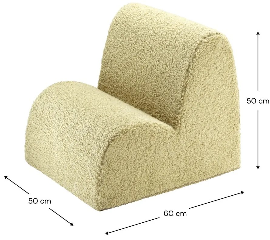 Zöld buklé gyerek fotel Cloud – Wigiwama