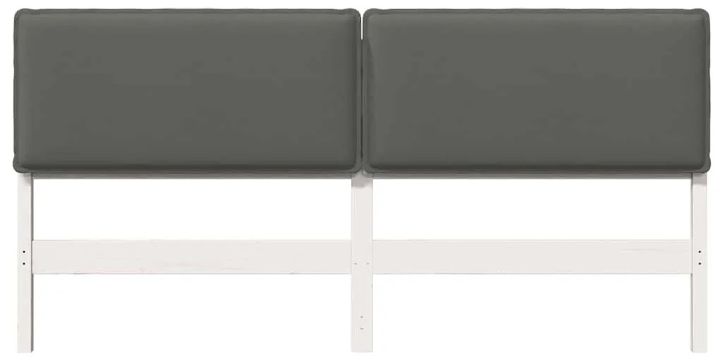 Kárpitozott fejtámla fejtámlával Fehér és világosszürke 180 cm