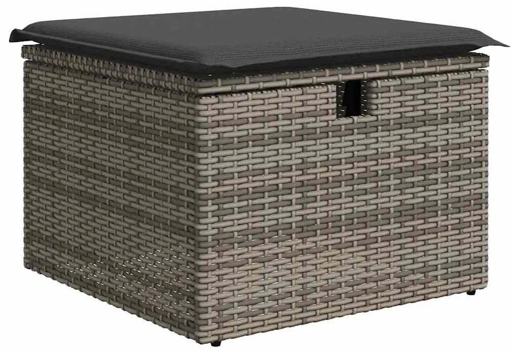 Kerti Kanapé Szett 4 pcs Szürke 196 x 117 x 85 cm Poli rattan