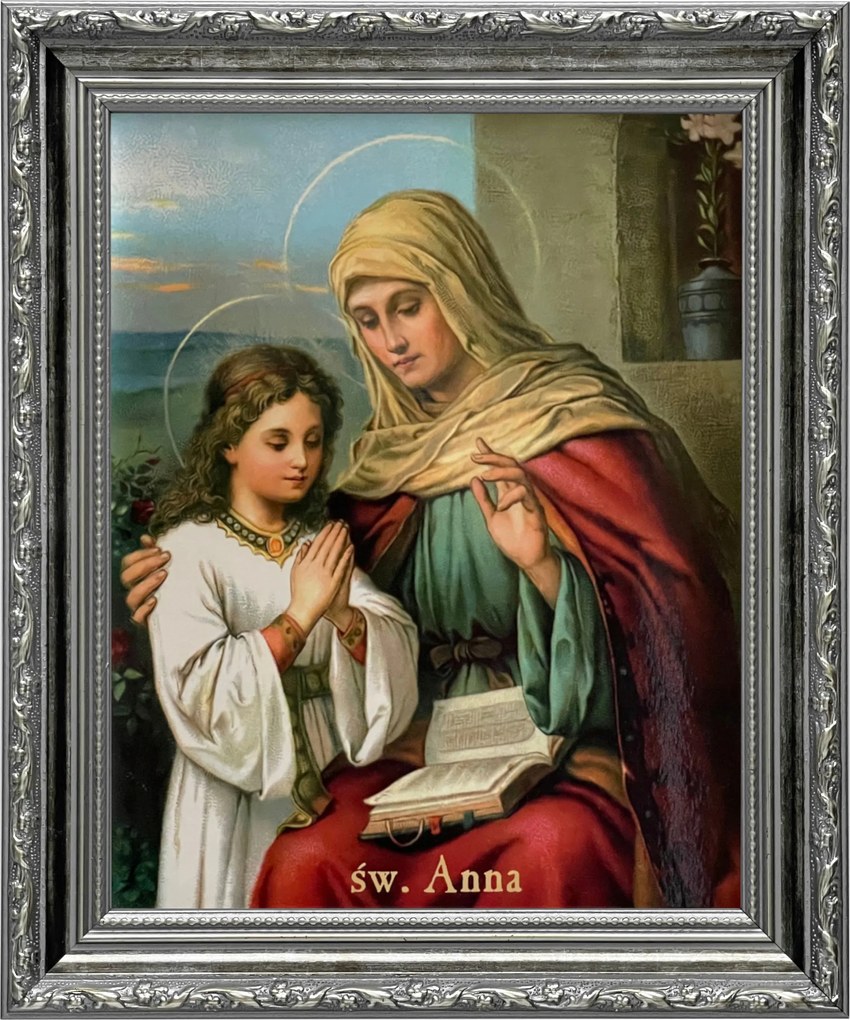 Vászonkép 31x26 Szent Anna Ezüst Díszített Keret
