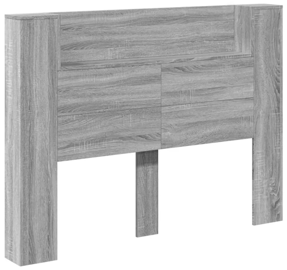 szürke sonoma színű áthidalószekrény LED-ekkel 140x16,5x103,5cm