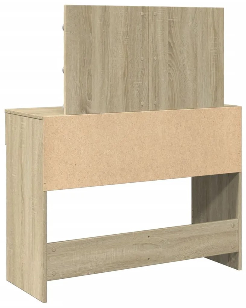 sonoma tölgy színű fésülködőasztal LED-del 100 x 40 x 120 cm