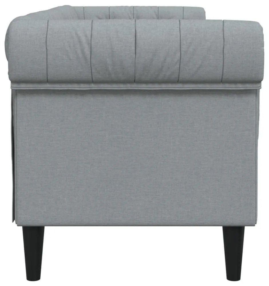 világosszürke 3 személyes szövet Chesterfield kanapé