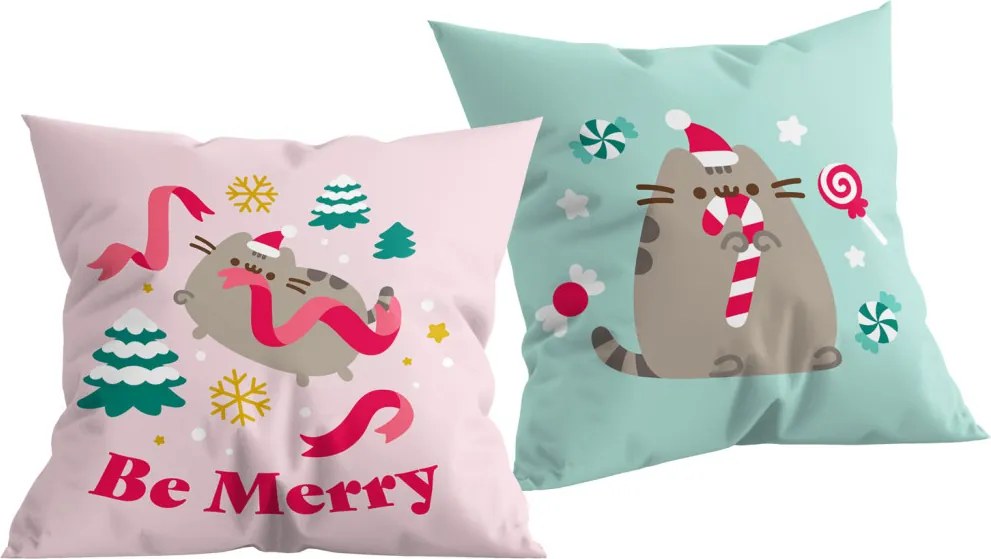 Pusheen Be Merry párna, díszpárna 40x40 cm