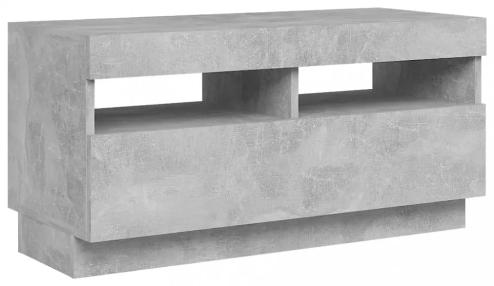 betonszürke TV-szekrény LED-lámpákkal 80 x 35 x 40 cm