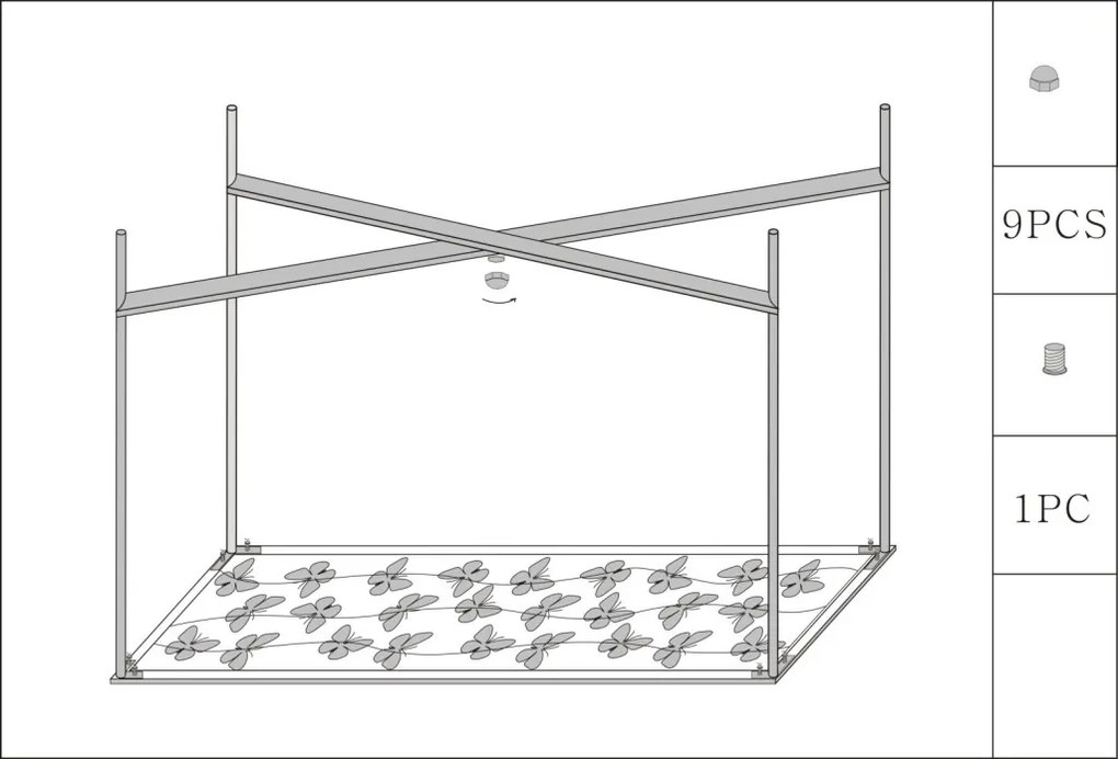 Konzol pillangók üveg 100x35x80cm