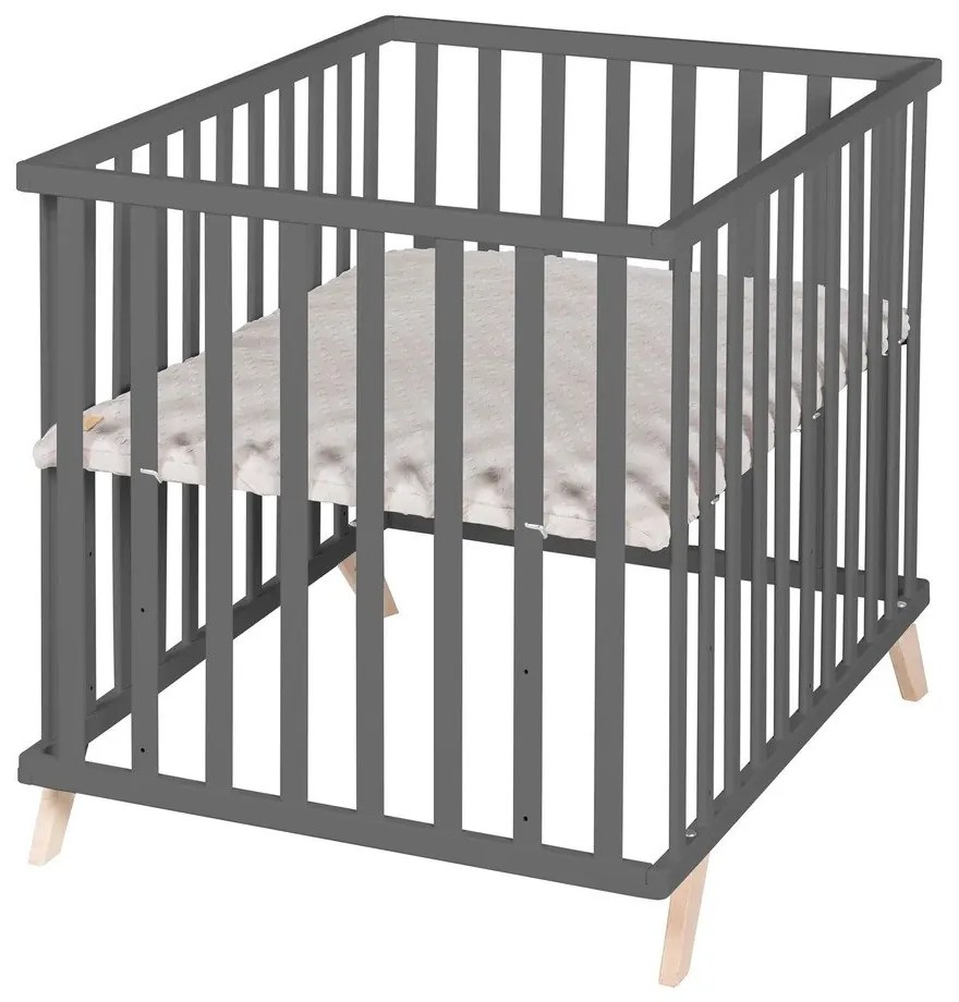 Sötétszürke bükkfa járóka 75x100 cm Lil Planet – Roba