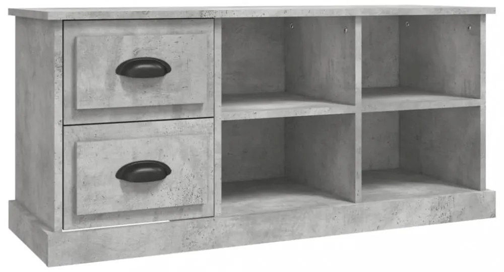 betonszürke szerelt fa TV-szekrény 102 x 35,5 x47,5 cm