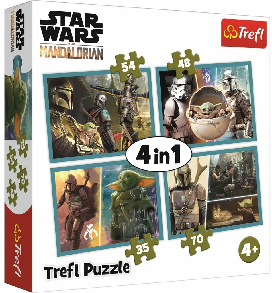 Trefl Puzzle Mandalorian és világa, 4in1 35, 48,54, 70 darab