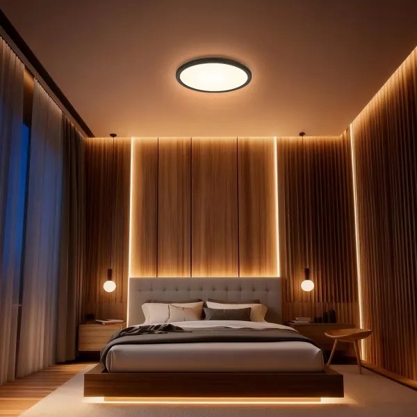 Aigostar - MESH LED mennyezeti lámpa, LED RGBW, dimmelhető, 24W, 230V, 3000-6500K, fekete + távirányító