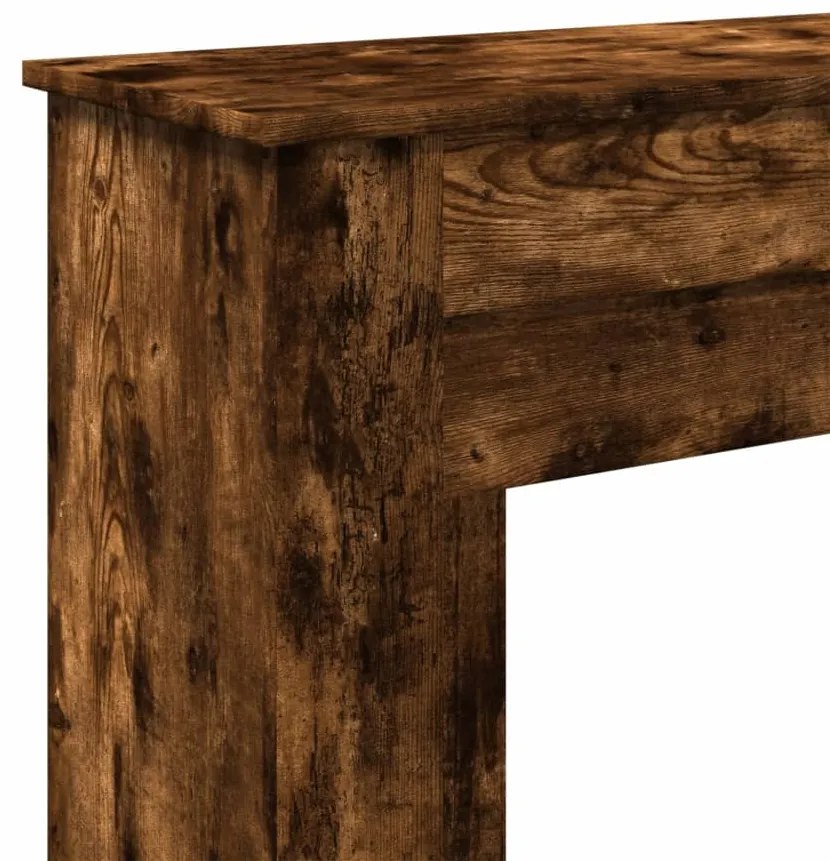 füstös tölgy színű szerelt fa kandallóburkolat 90 x 30 x 90 cm