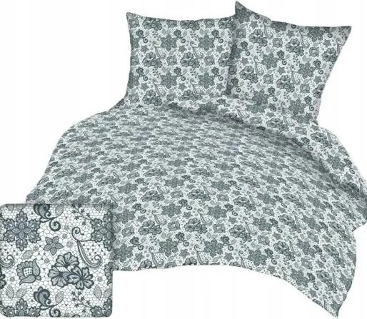 Fakéreg párnahuzat 70x80 fehér szürke virágos, gombos