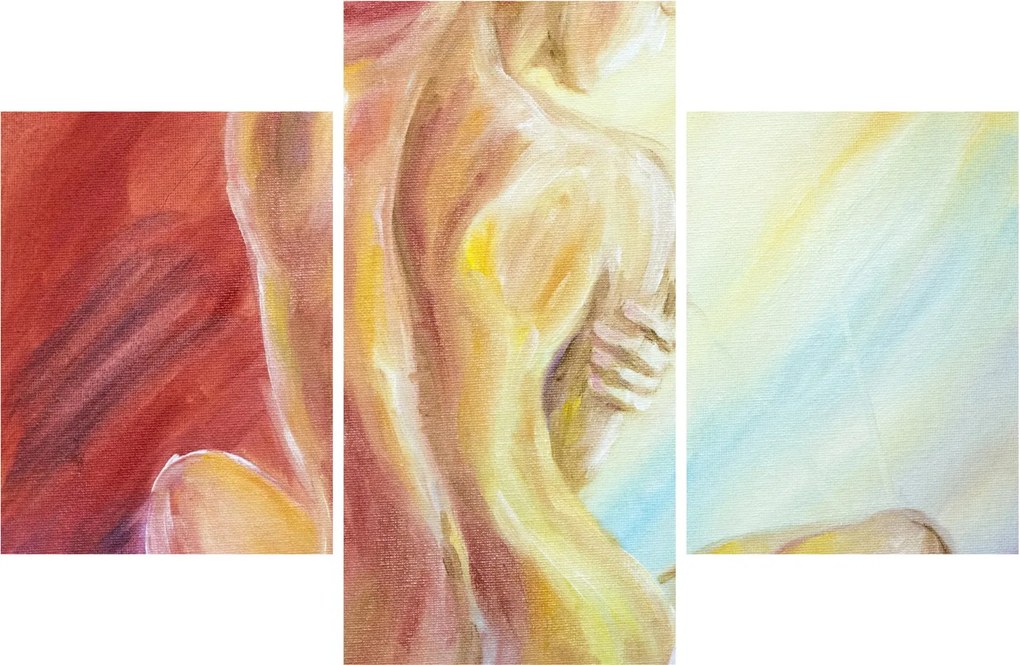 Pihenő nő képe, olajfestmény (90x60 cm)