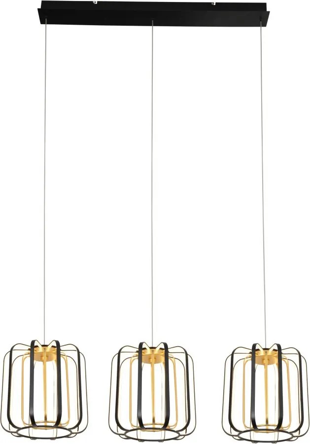 AVIANO LIGHTING 7210-0310 XARA Többágú Függesztett Lámpa Fekete, Arany LED IP20