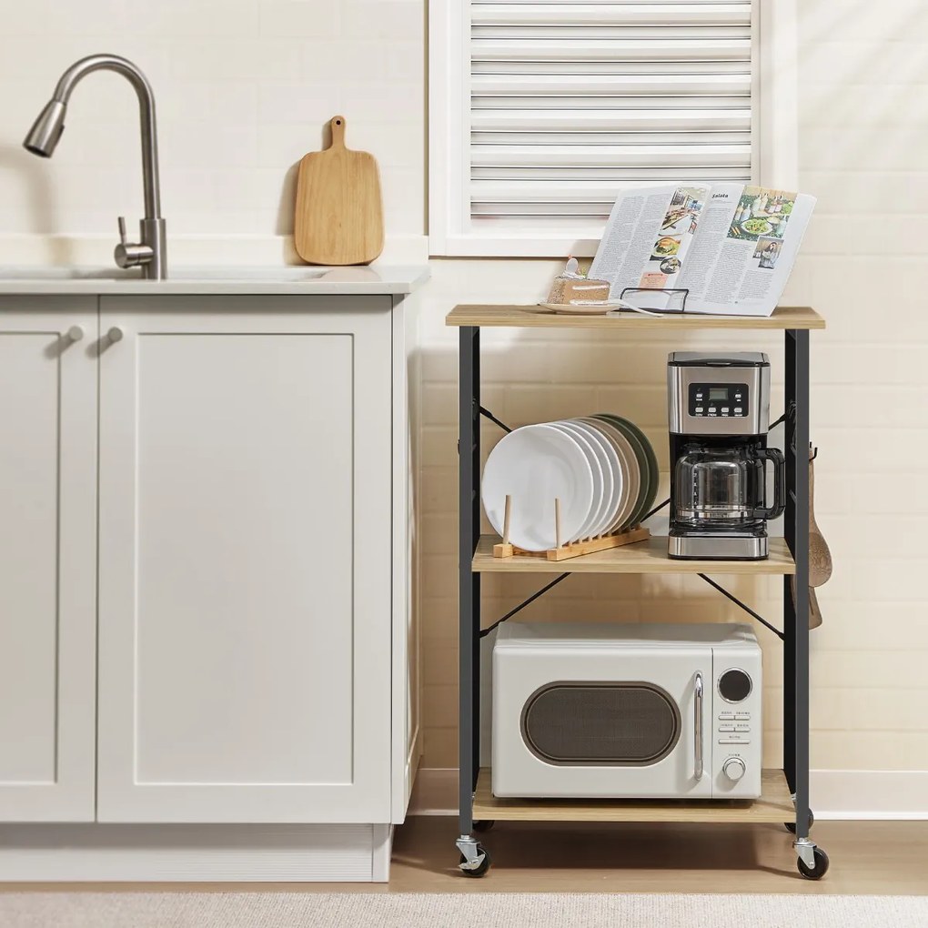 Gurulós tárolóasztal 3 polccal TAYLOR ARTISAN 60x40 cm