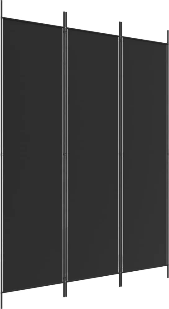 vidaXL 3 paneles fekete szövet térelválasztó 150 x 200 cm