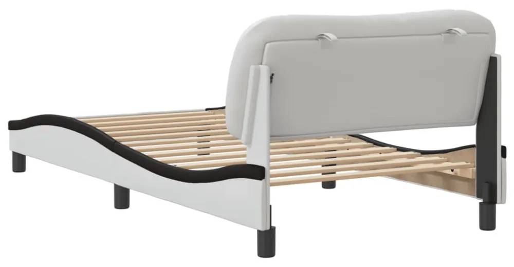 fehér és fekete műbőr ágykeret matrac nélkül Hvar 100x200 cm