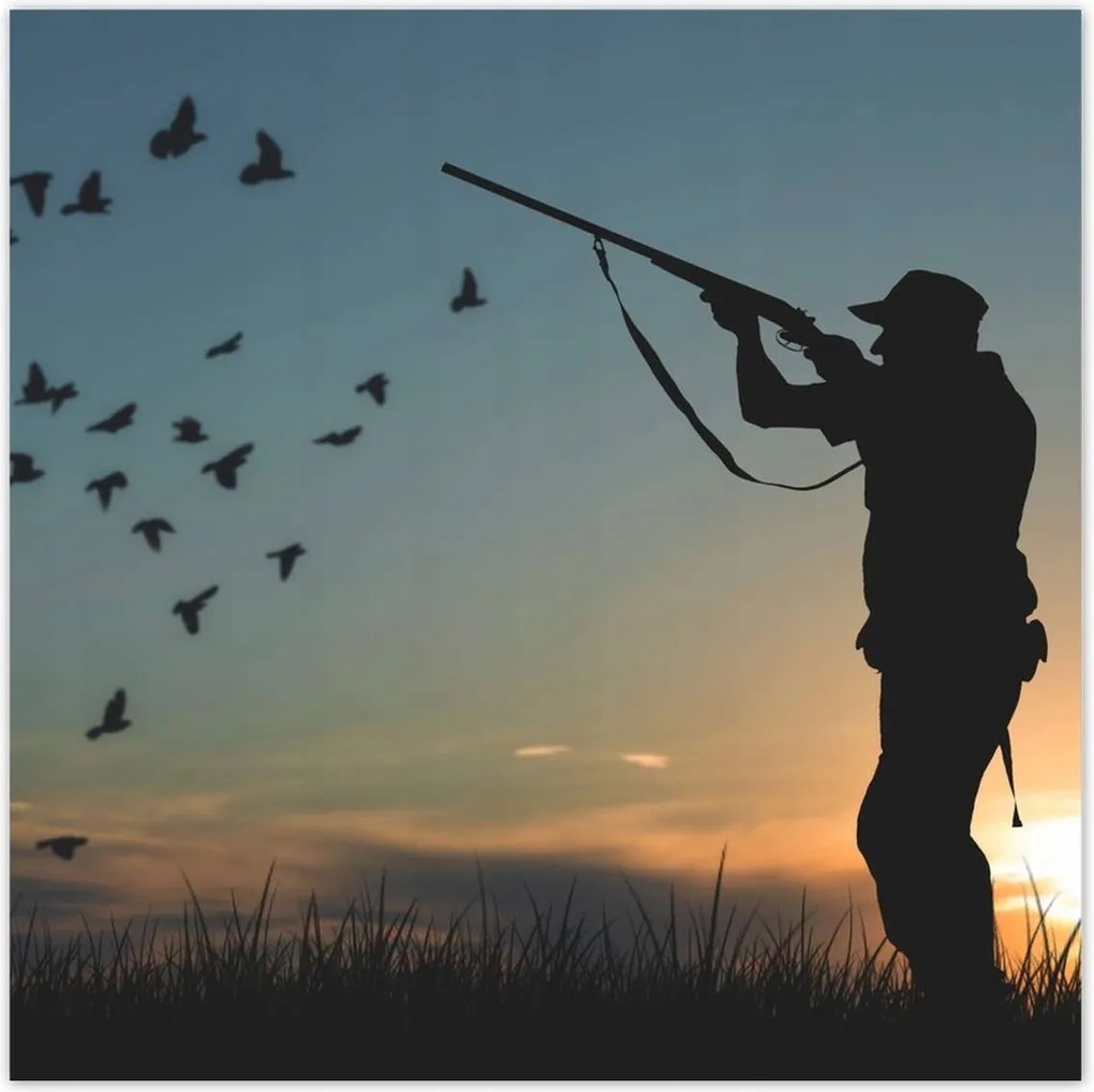Poszterek 100x100 Vadász fegyverrel madarak