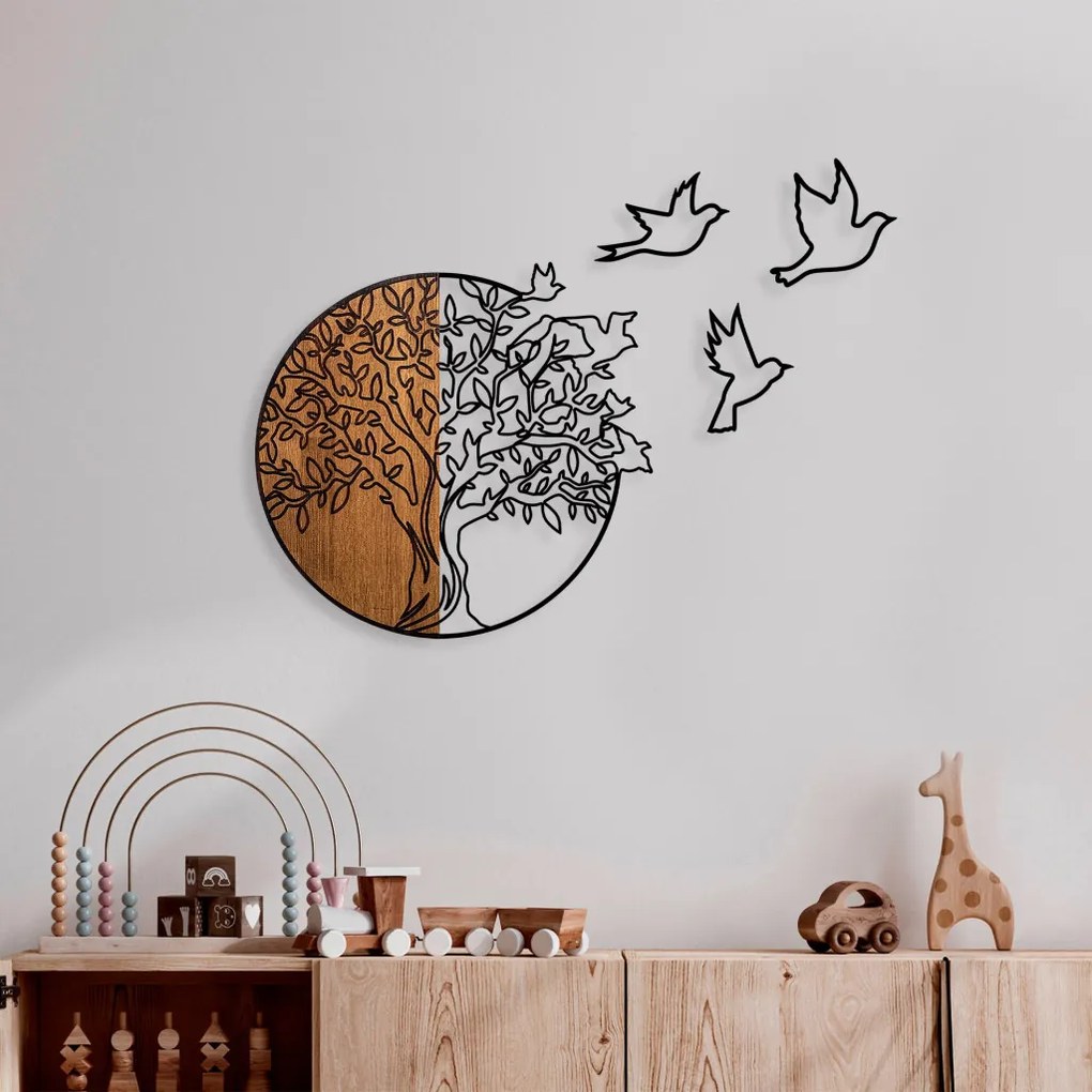 Tree fém fa fali dekoráció, 60×56 cm