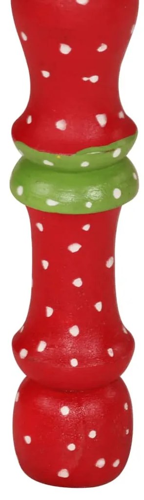 kézzel festett piros tömör mangófa dohányzóasztal