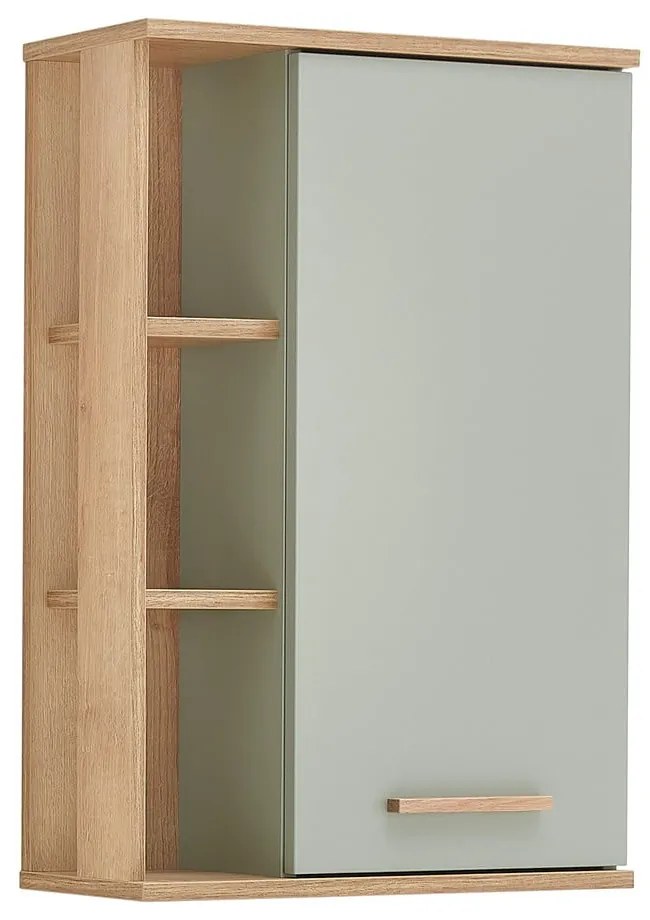 Zöld függő fürdőszoba szekrény tölgyfa dekorral 51x75 cm Set 963 - Pelipal