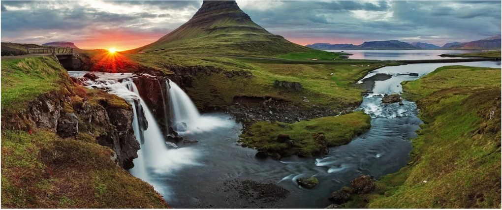 Kép - Kirkjufell naplementében (120x50 cm)