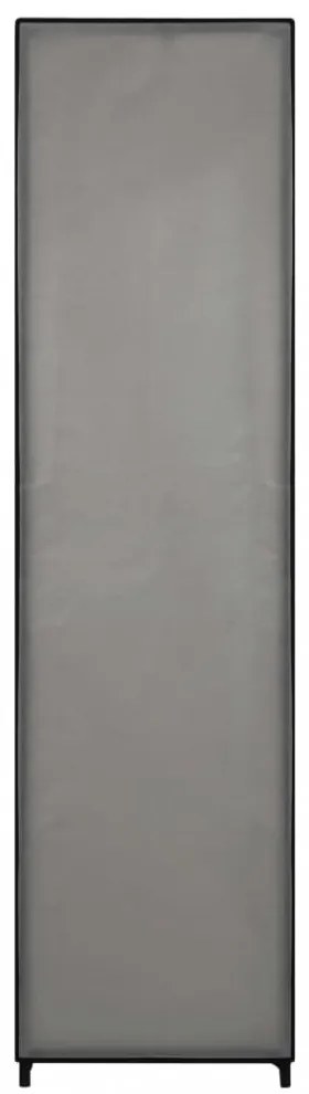 szürke ruhásszekrény 4 tárolórekesszel 175 x 45 x 170 cm