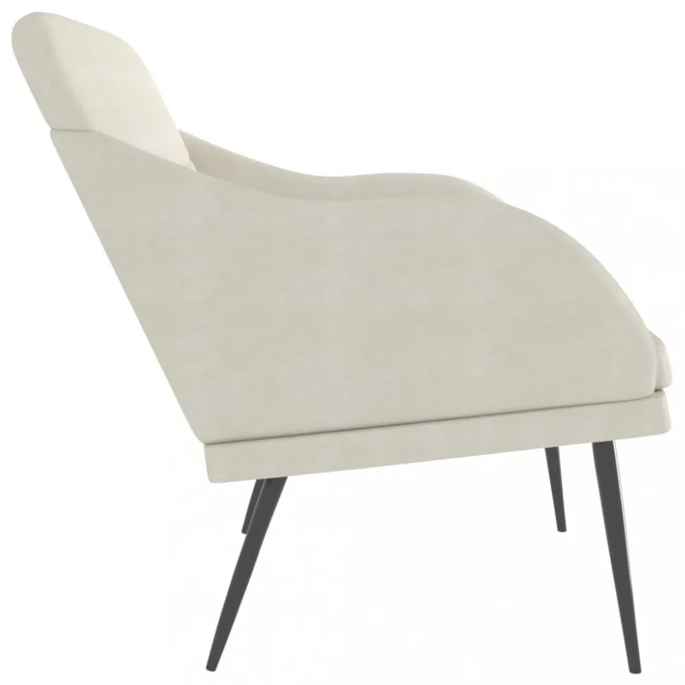 vidaXL krémszínű bársonypad 110 x 76 x 80 cm