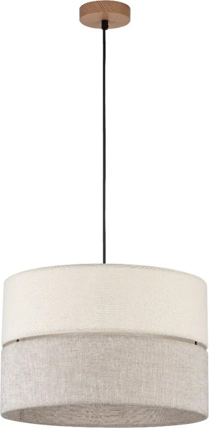 TK LIGHTING 5772 ECO Ernyős Függesztett Lámpa Fekete, Világos Fa E27 IP20