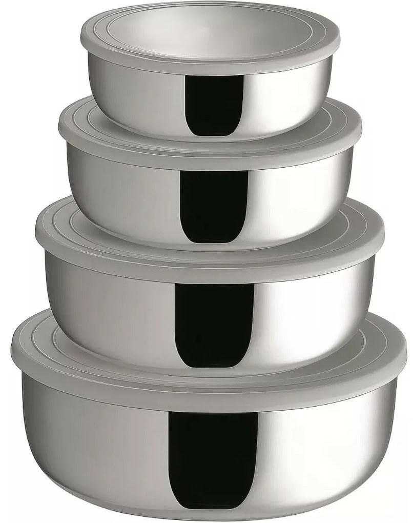 Florina 4 részes rozsdamentes acél tál készlet